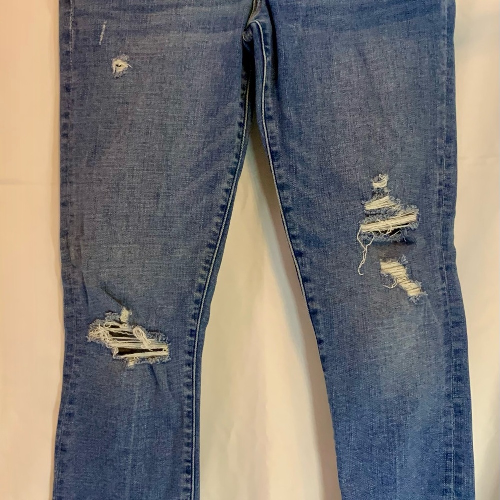 Women’s Abercrombie & Fitch The Super Skinny Ankle Mid Rise Distressed Jeans